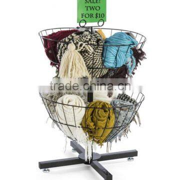 2-Tier Counter Rotating Metal Basket Stand Impulse Merchandise Display photo-2