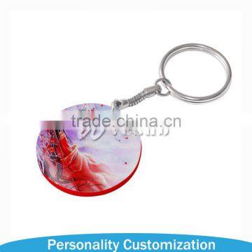 Fashion sublimation keychain custom rfid key fob waterproof ring epoxy