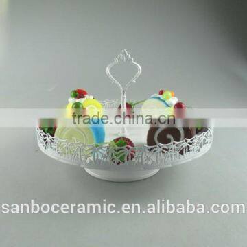 One Layer Small Colorful Cake Stand With Flower Rim OEM Factory Cheap Price photo-5