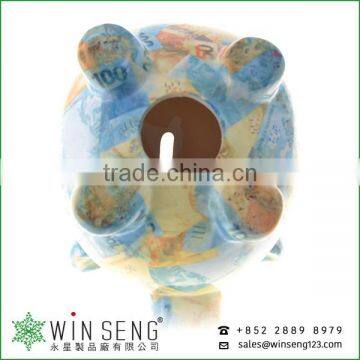 Cheap Coin Box Lovely Design Money Patterns Pig Shaped Ceramic Animal Piggy Bank photo-5