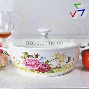 10" Porcelain Microwave Pot With Glas Lid photo-2