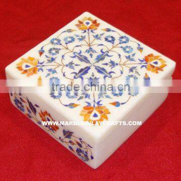 Lovely Handcrafted Marble Inlay Box, Corporate Gift