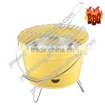 2015 Hot Selling 28cm three legs bucket/portable BBQ GRILL with iron handle