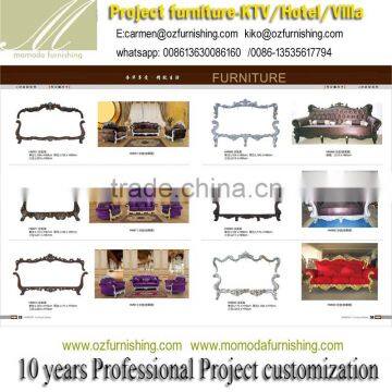 HM015 Antique Living Room Furniture of European Style Wooden Classical French Sofa Set photo-3