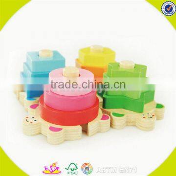 wholesale kids geometry wooden blocks game fashion children wooden blocks game best sale baby stacking toy W13E063