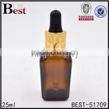 15ml 30ml Empty Beautiful Square Glass Dropper Bottle Comestic Packaging Aluminium Cap Square Glass Dropper Bottle Free Sample photo-3