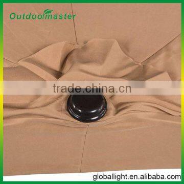 Outdoor 9FT Tan Steel Half Patio Umbrella With Crank