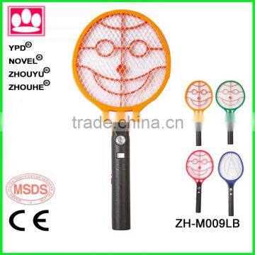 ZHOUYU new design custom kind smile net rechargeable electric mosquito light racket device to kill mosquitoes