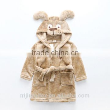 Baby kids Children Animal Hooded Plush/Coral Fleece bathrobe,Cute Animal Head Hooded Print Bathrobe