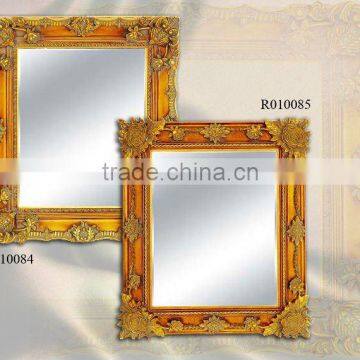 Resin ornate rectangle design solid wood country style mirror