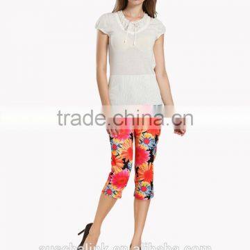 auschalink summer lady cool beach print colored cotton boho pants