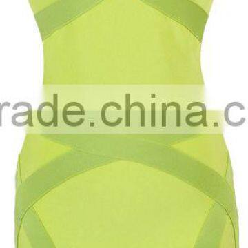 Light Green Criss Cross Bandage Dress 2014 New Style HL Spaghetti Strap Evening Party Pencil Dress photo-4