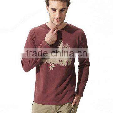 Mens Casual Round Collar Long Sleeve