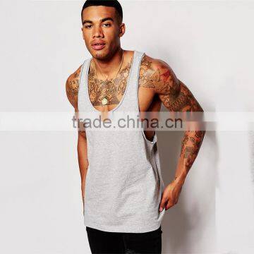 Mens Tank Top Gym Grey Textured Slim Fit Vest Tank Top Gym Men photo-3
