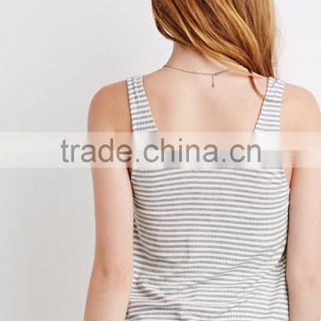 Summer U Neck Henley Sexy Girl Tank Top photo-4