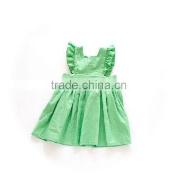 New Summer Dress 100% Cotton Ruffle slleve Girls Dress Ruffle Frock Designs