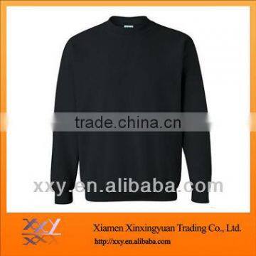Long Sleeve Crew Neck Sweatshirts Plain Black