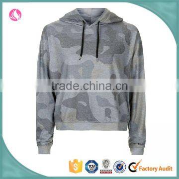 Women loose fit oversized hooded custom camo print pullover hoodies