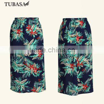 2016 Low Waist Elastic Waistband Special Full Colorful Priting Skirt for Ladies