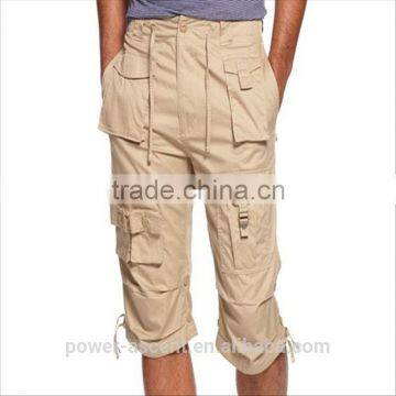 2016 men's cool khaki multi pockets cargo shorts