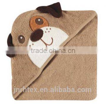 Eco-friendly embroidery designs ring spun cotton terry animal baby bath towel with hood