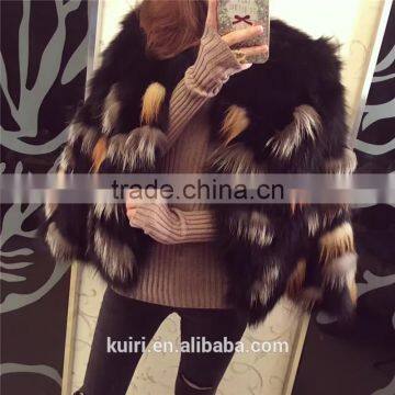 Women Short Fox Fur Coats 2016 Fashion Thick Warm Winter Real Fur Outerwear Female Trendy Elegant Patchwork Natural Fur Overcoat photo-6