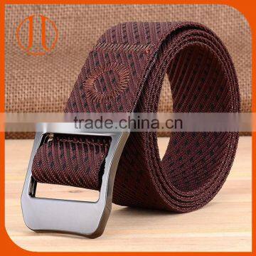 Wholesale outdoor leisure young man alloy buckle jacquard nylon belt