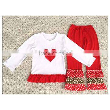 Autumm baby clothes set beautiful kids clothes boutique valentine's day girls outfits