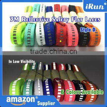 2016 Athletic & Fashion 3M Reflective Flat Visible Safety Shoelaces - Multicolor Bright 3M Reflective Flat Laces For Customized photo-3