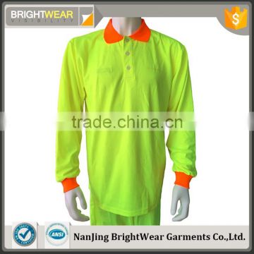 Cheap Chinese mens warning pique two colored high visibility safety polo shirt