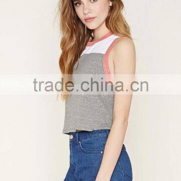 2016 Guangzhou Shandao Oem Service Summer New Design Casual Knit Patchwork Sleeveless Ladies Tops Images photo-2