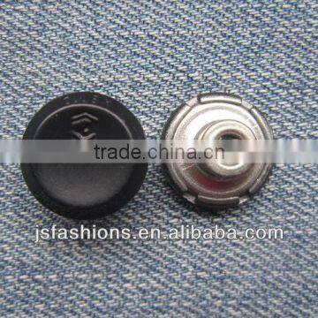 Fashion customized black alloy shank jeans button with high quality and competitive price