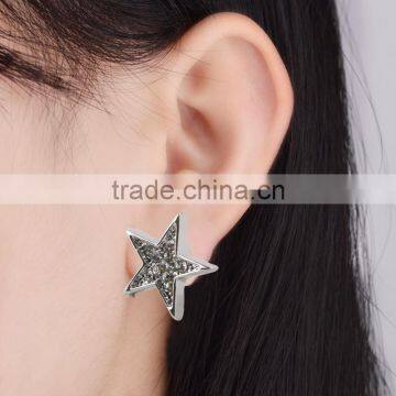 Customized Most Popular Unisex Star Diamond Silver Hiphop Earrings Jewelry With Transparent Box Wholesale photo-3