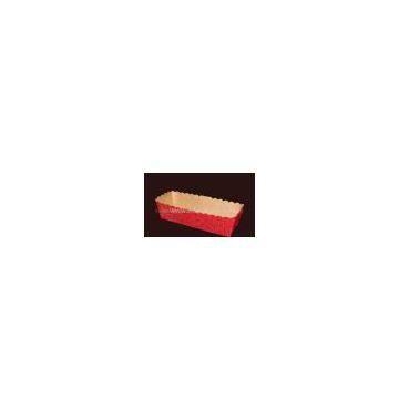 Red rectangular corrugated paper baking mould