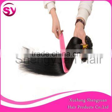2015 Hot Selling Unprocessed Virgin Pre-bonded I-tip Hair Extension, Natural Black Straight Brazilian Remy Hair photo-3