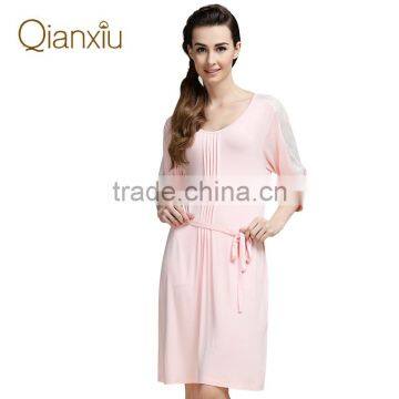 Qianxiu Low MOQ Nightgown Lace Sexy Lounge Wear photo-2