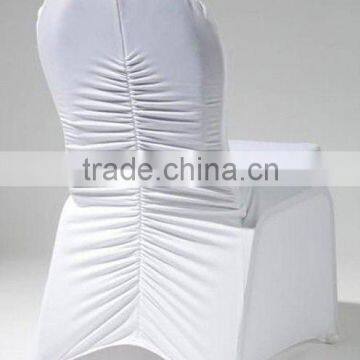 white ruffle spandex wedding chair cover banquet stretch chair cover with elastic