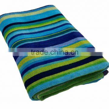 100% cotton colored striped yarn dyed jacquard beach towel