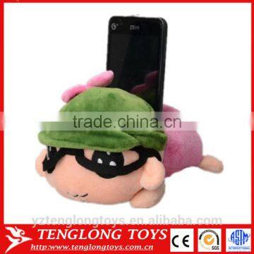 Hot sale lovely doll shaped plush mobile phone holder