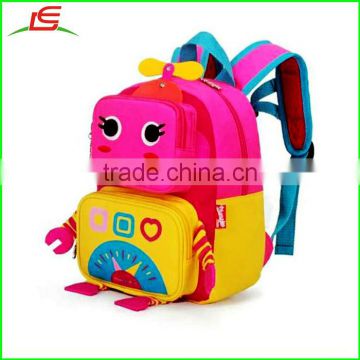 custom children school bag with plush robot