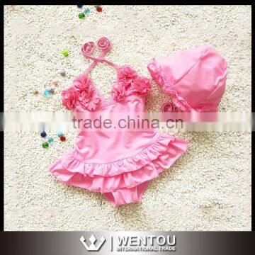 Wholesale Kids Girls Ruffled One Piece Swimwear