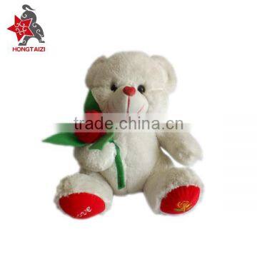 Factory direct sale New design plush toy teddy bear with flower