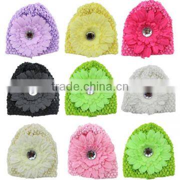 wholesale high quality corchet baby hat with flower