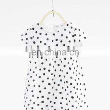 Short sleeves print basic round neck baby dresses
