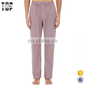 Alibaba china checked design 100% cotton fabric bulk pajama pants men