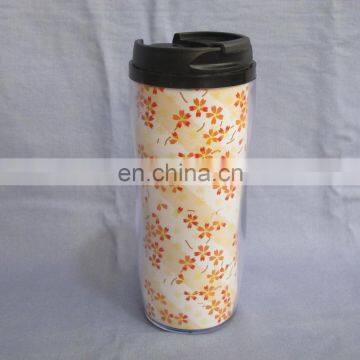 2 layer sealed plastic tumbler with removable paper insert