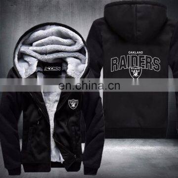 Wholesale Plus Size 6XL American Football Raiders Winter Jacket Sweatshirts Thicken Jersey for Sportswear