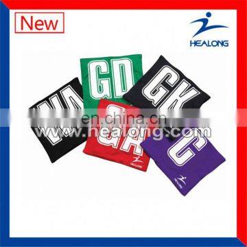 Healong Sport fully sublimation Low Price Netball Bibs polyester