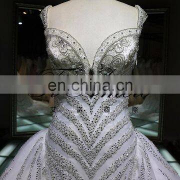 1A756 Princess Heavy Beading Luxury Shining Wedding Gown Evening Dress 2016 photo-3