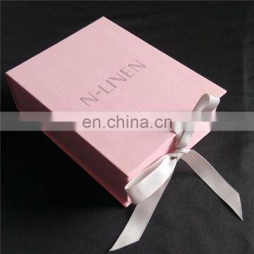 2015 pink new design with white ribbon for cosmetic